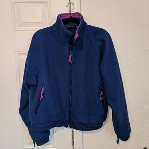 Vintage fleece bomber-style zip up jacket